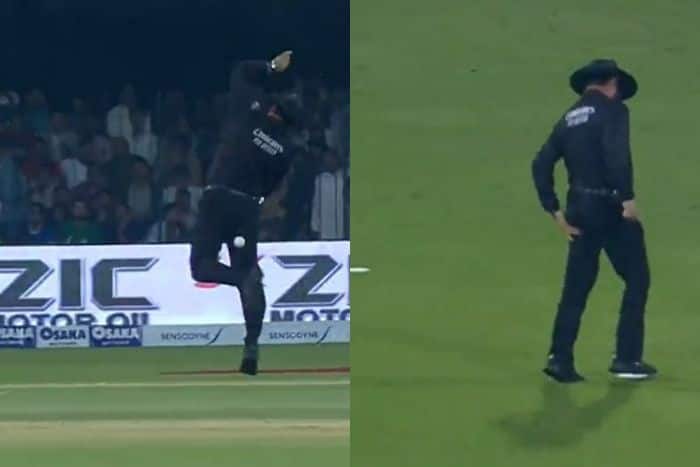 Watch: Jumping Jack Aleem Dar Gets Hits On Bum During ENG vs PAK 6th T20I